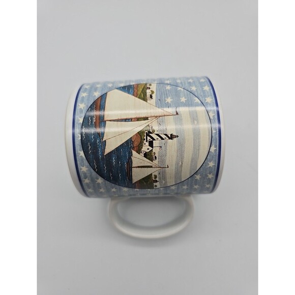 America the Beautiful Sailboat & Stars Coffee Mug Warren Kimble 1999 Sakura - Picture 9 of 9